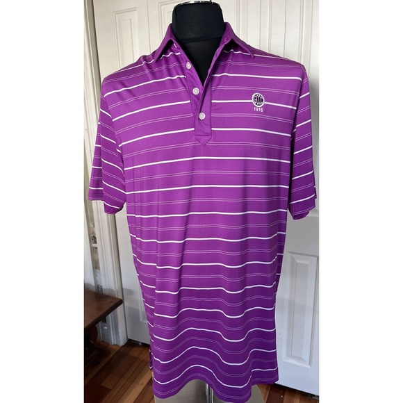 Men’s Footjoy Golf Polo Magenta‎ Lg GCCC 1916 Front Stitch - Picture 2 of 6